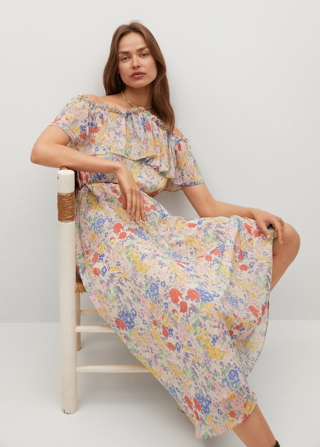 Ruffled floral dress