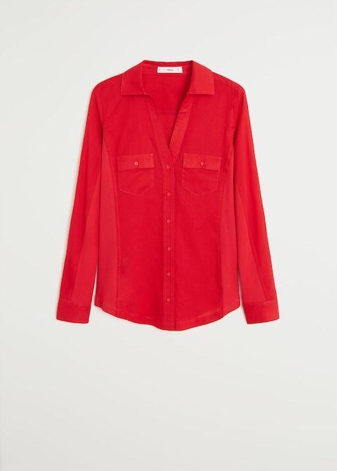 Chest-pocket cotton shirt