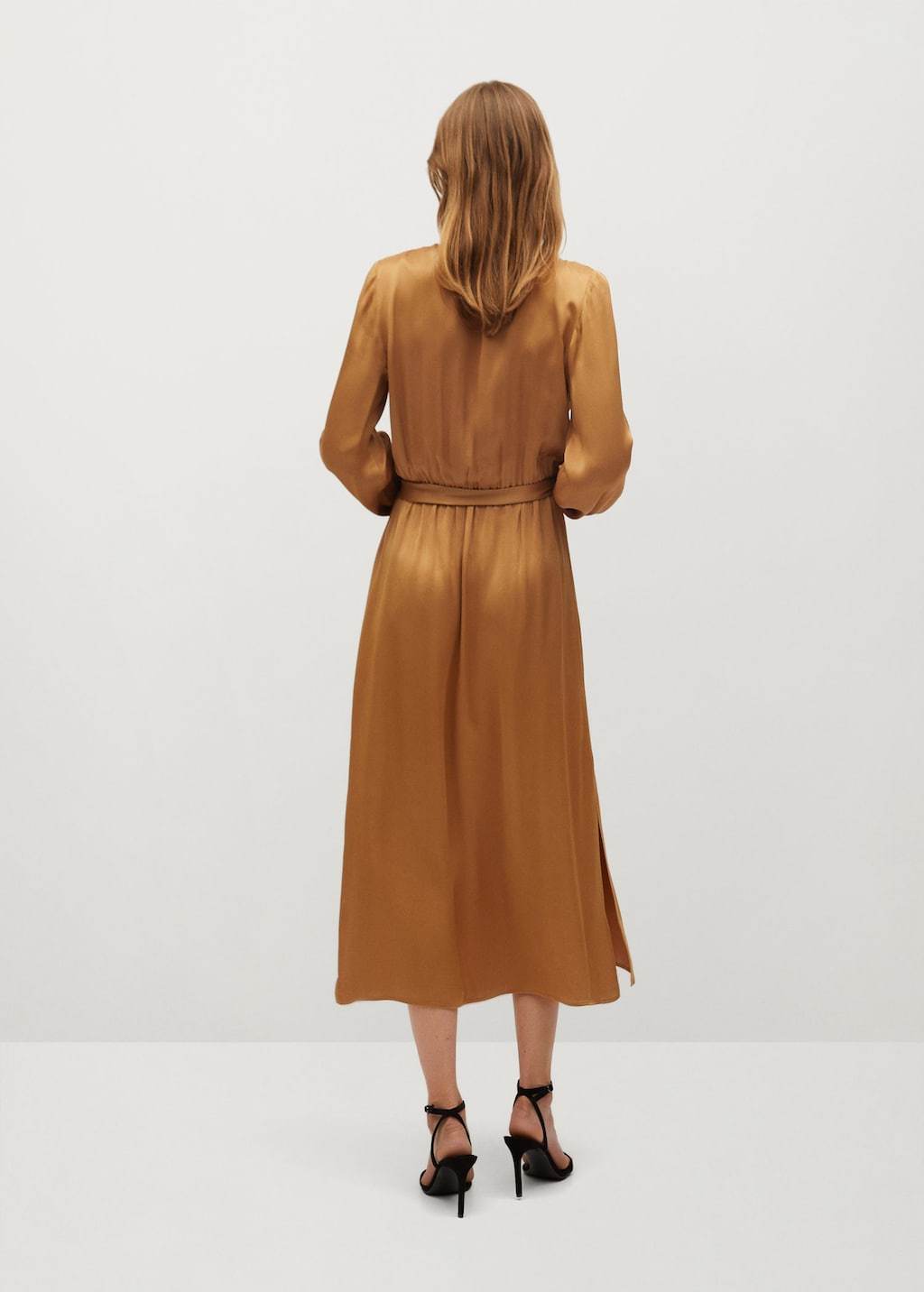 Wrapped satin dress