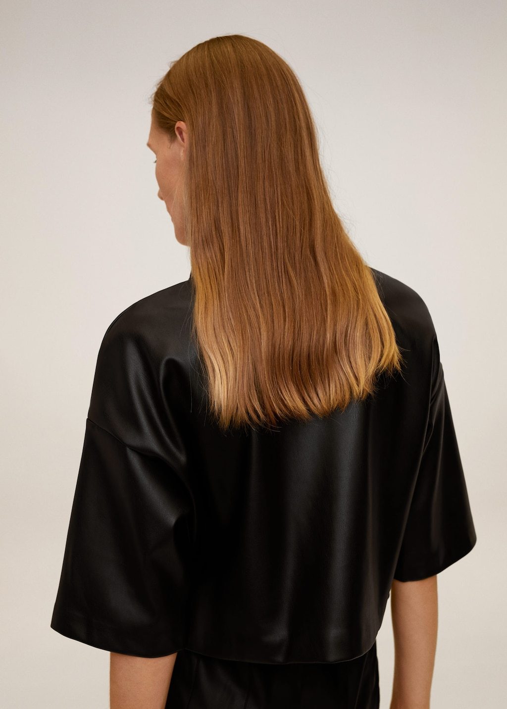 Faux-leather shirt