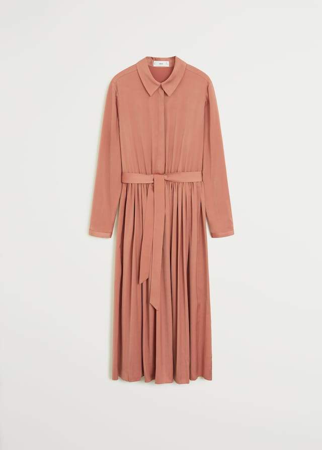 Satin shirt dress