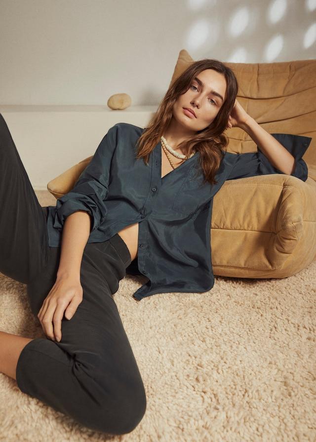 Pocket cupro shirt
