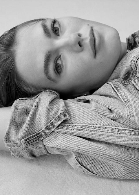 Faded denim jacket