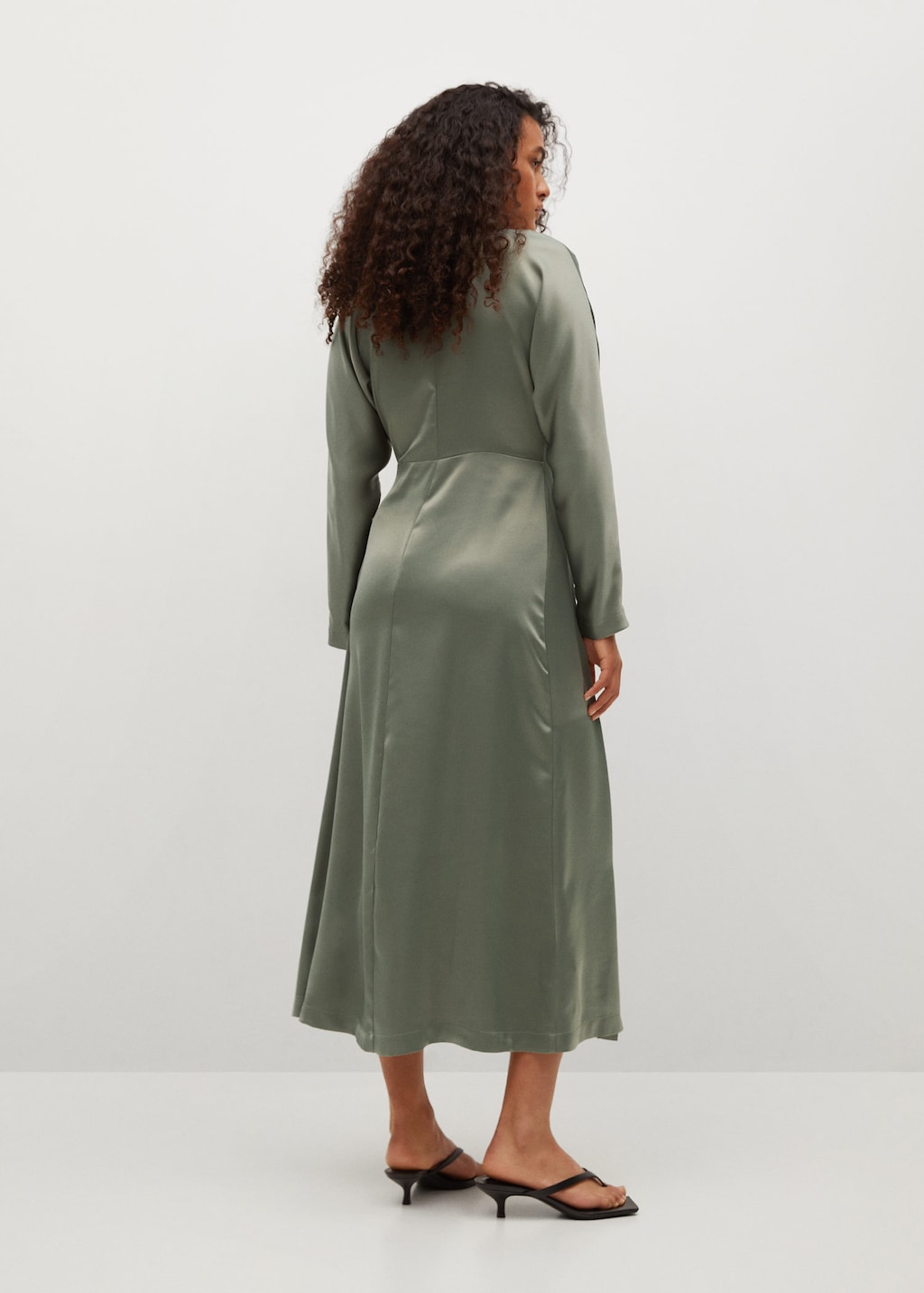 Pleated satin dress
