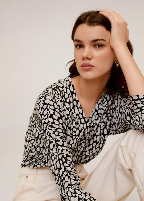 V-neckline blouse