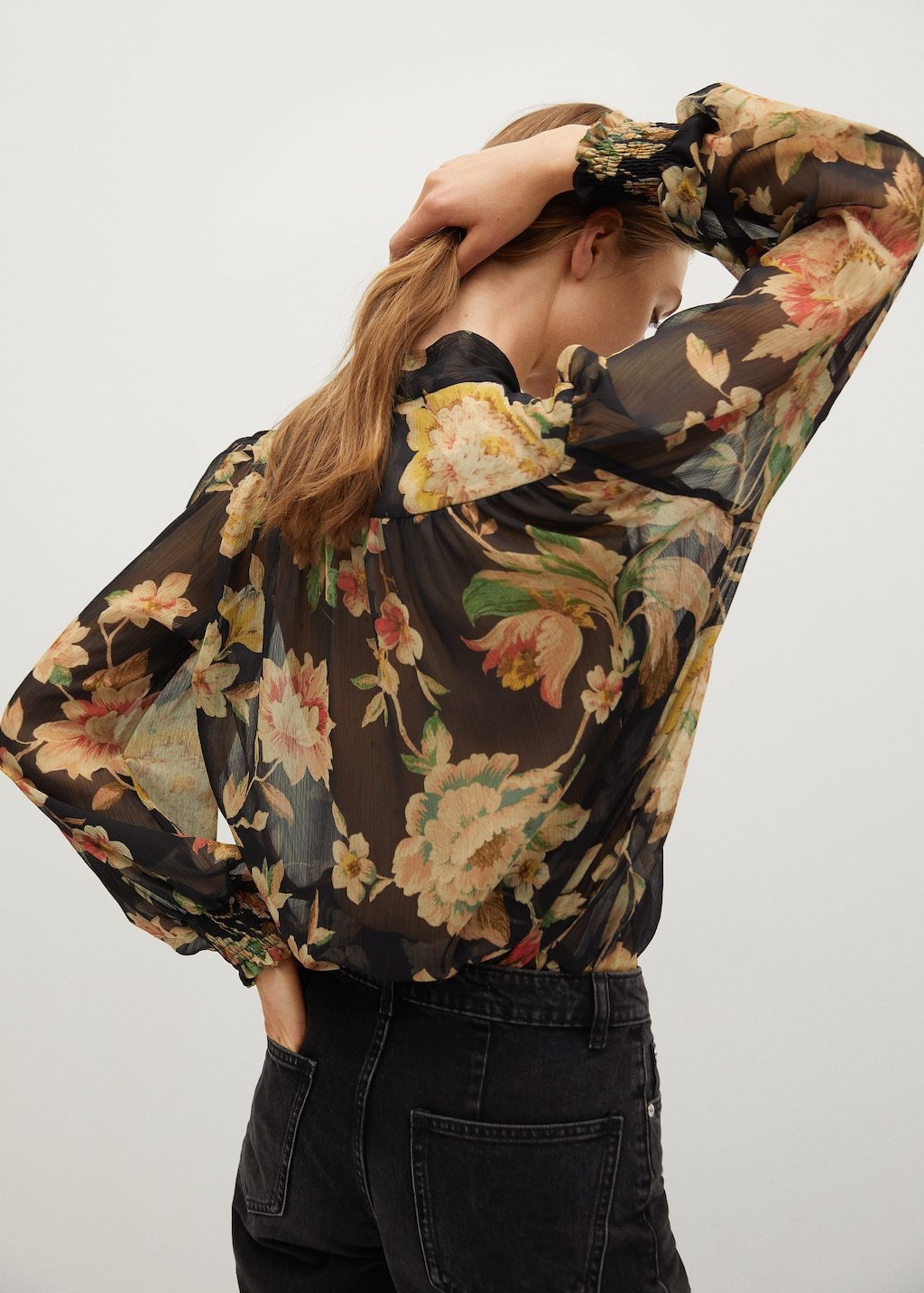 Tie-neck blouse