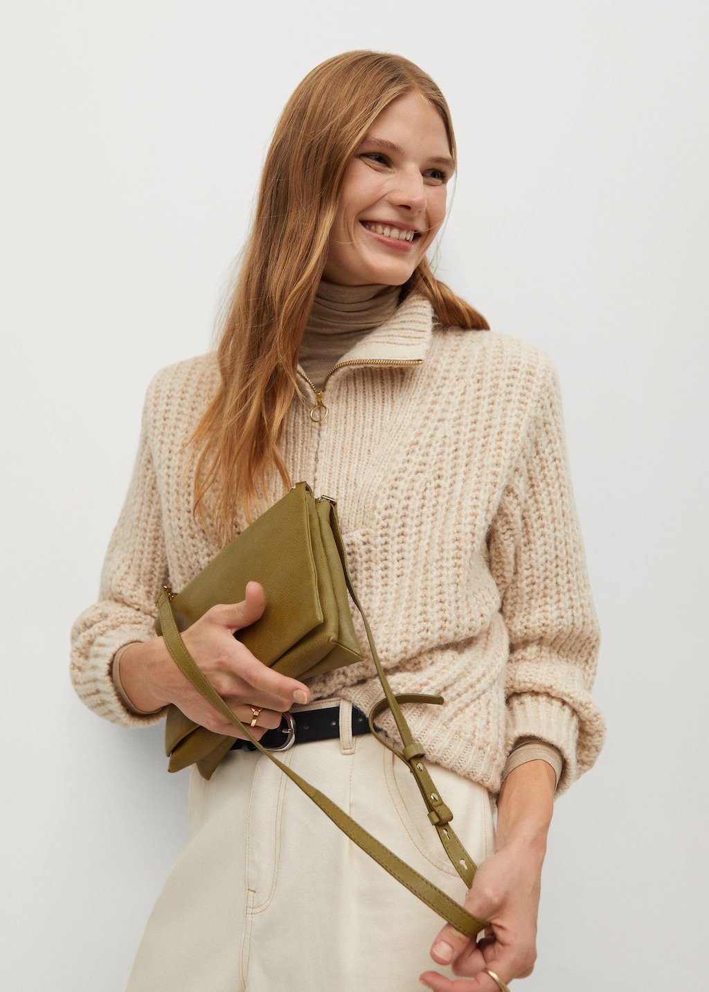 Flap leather bag
