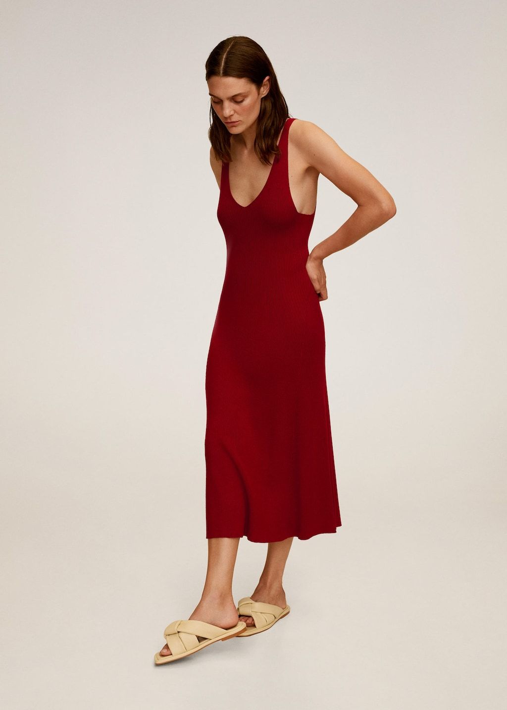 Ribbed midi dress
