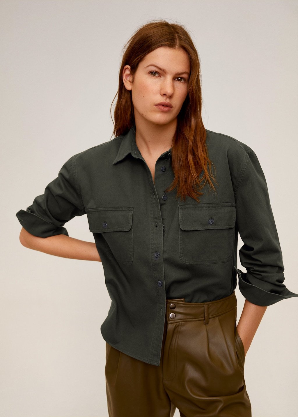 Chest-pocket cotton shirt