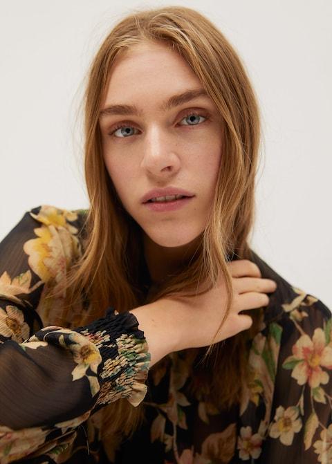 Tie-neck blouse