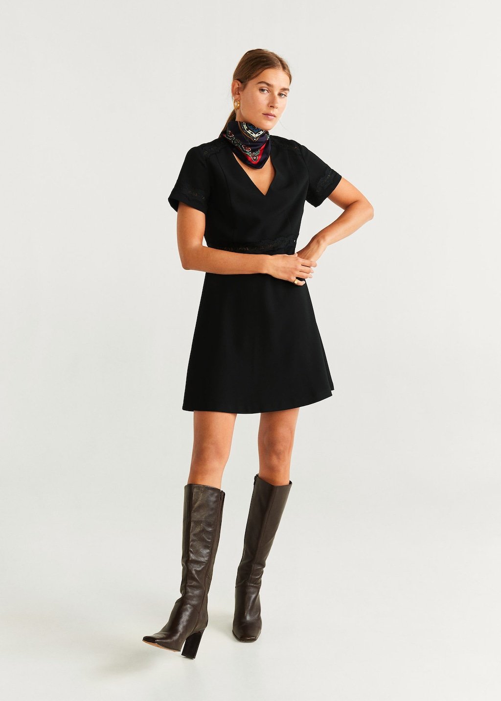 Lace detail dress