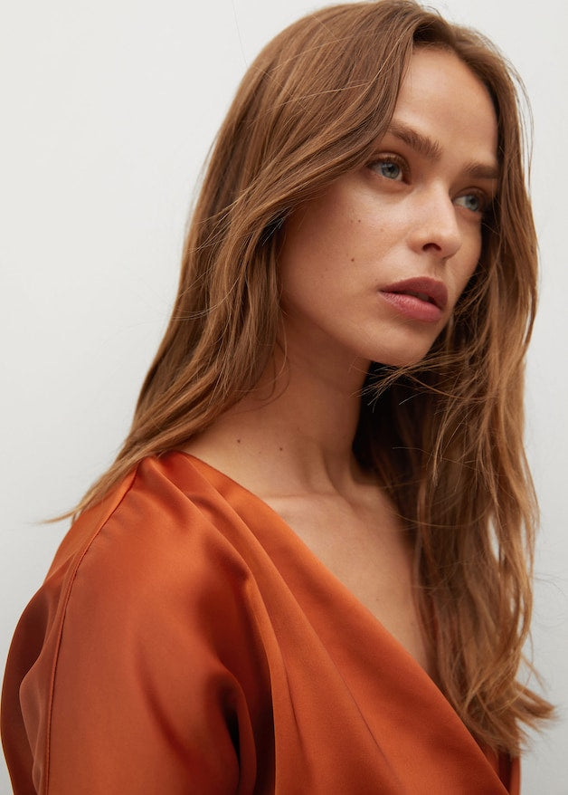 Pleated satin dress