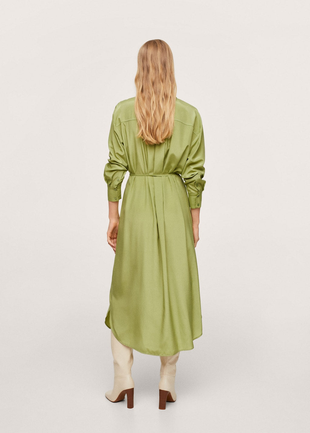 Wrapped satin dress
