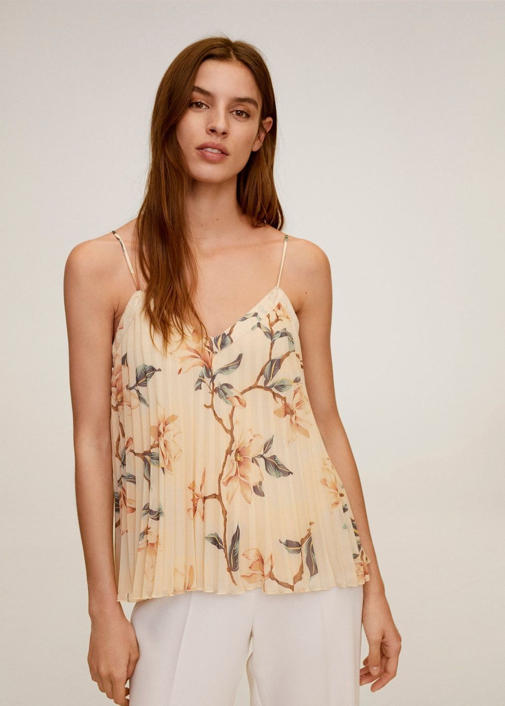 Floral pleated top