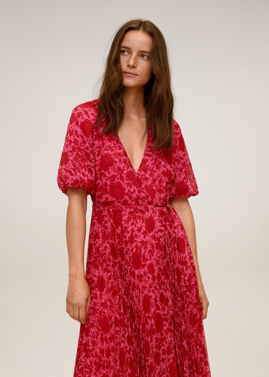 Pleated floral dress