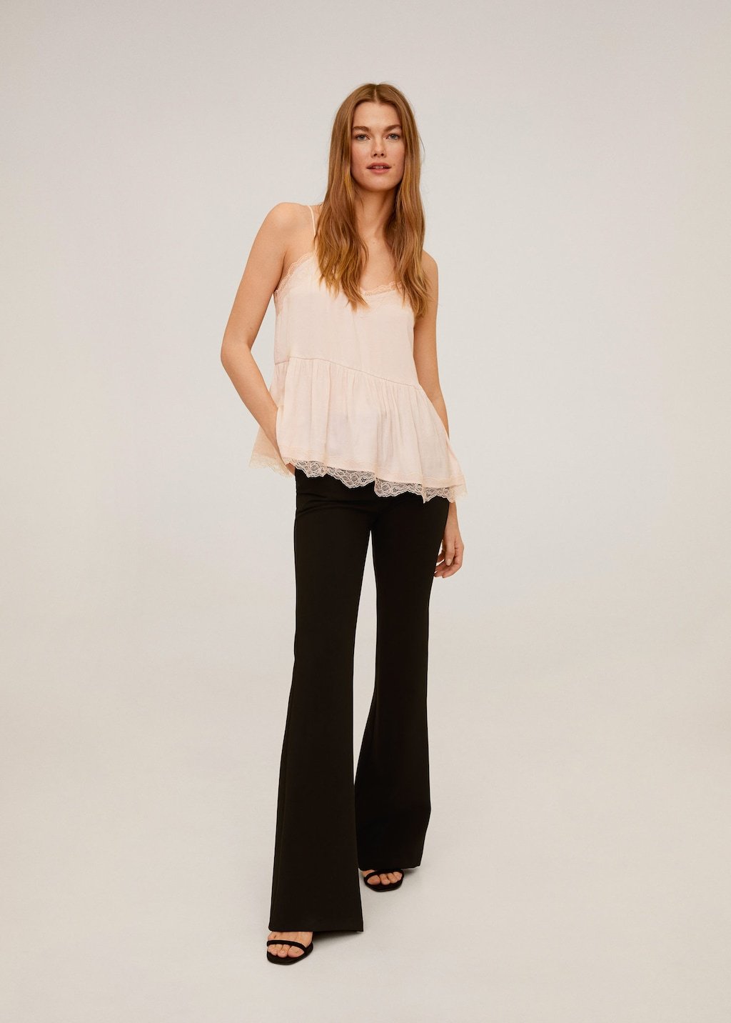 Lace appliqué top