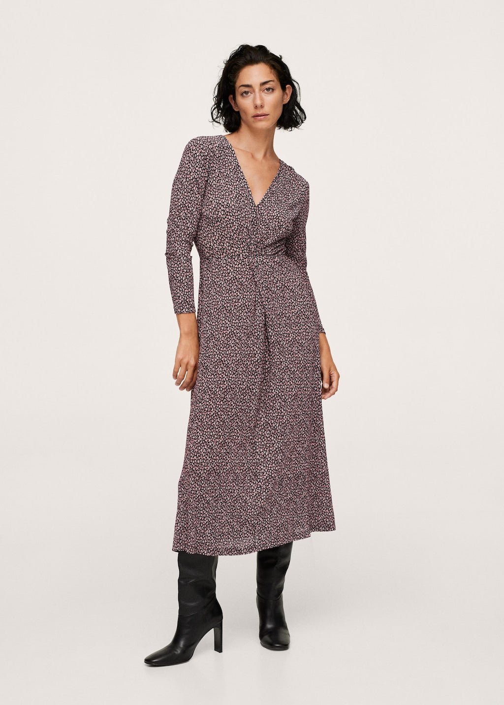 Printed textured dress