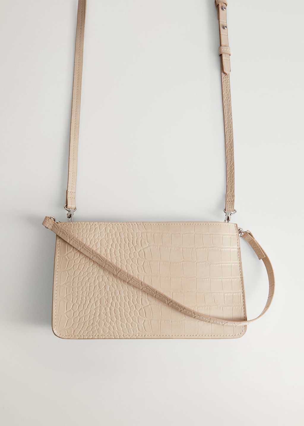 Croc-effect baguette bag