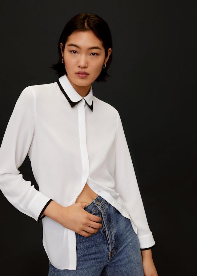 Contrasting finish blouse