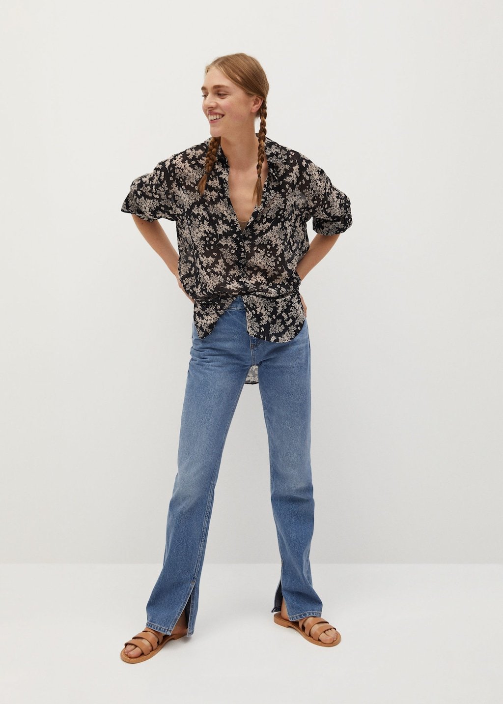 Printed flowy shirt