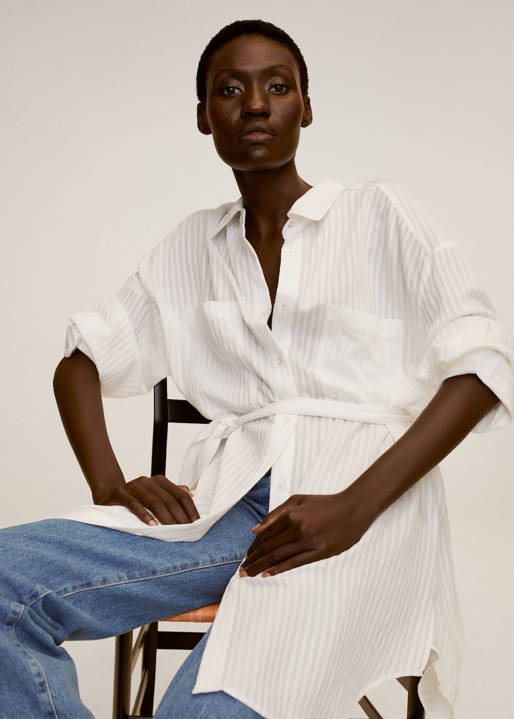 Textured oversize shirt
