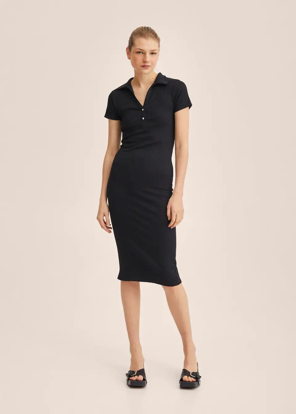 Ribbed midi dress
