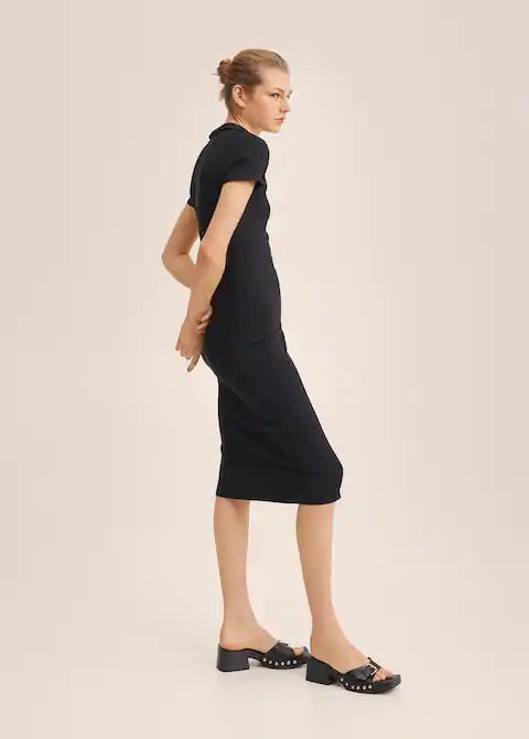 Ribbed midi dress