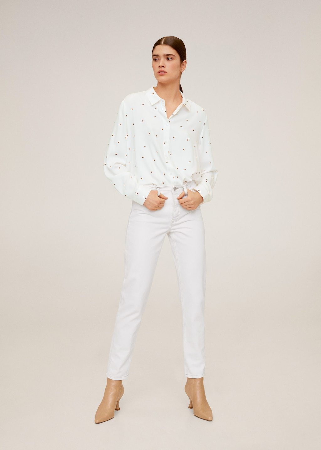 Polka-dot flowy shirt