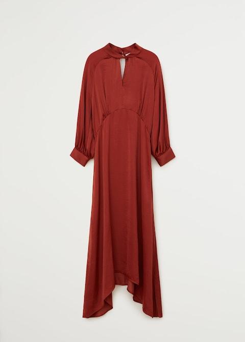 Asymmetrical satin dress