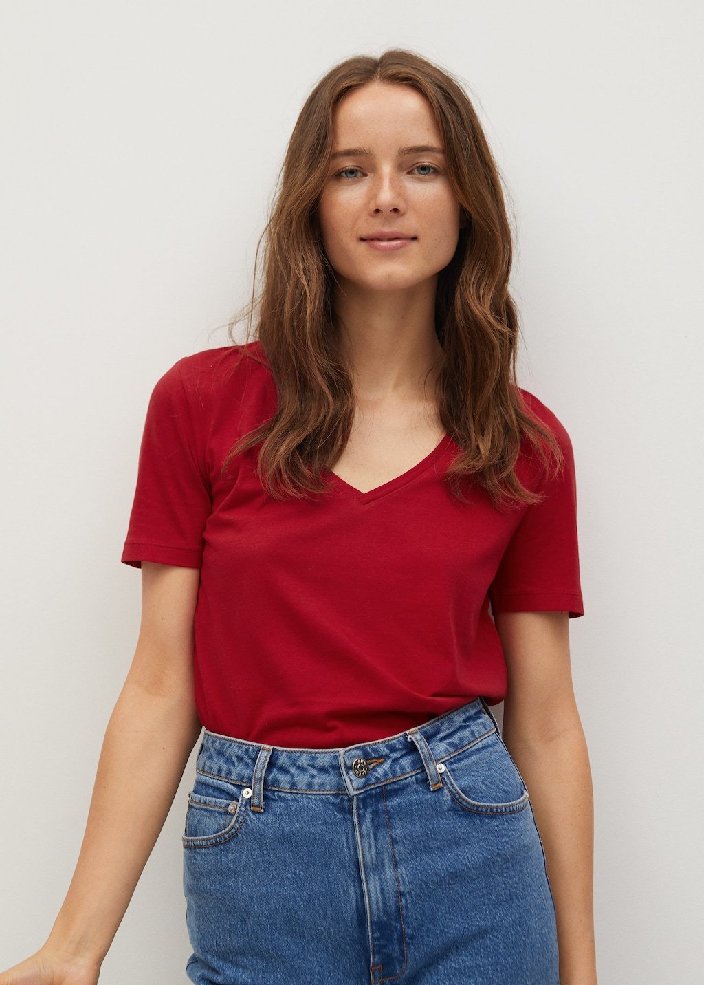 V-neck cotton T-shirt