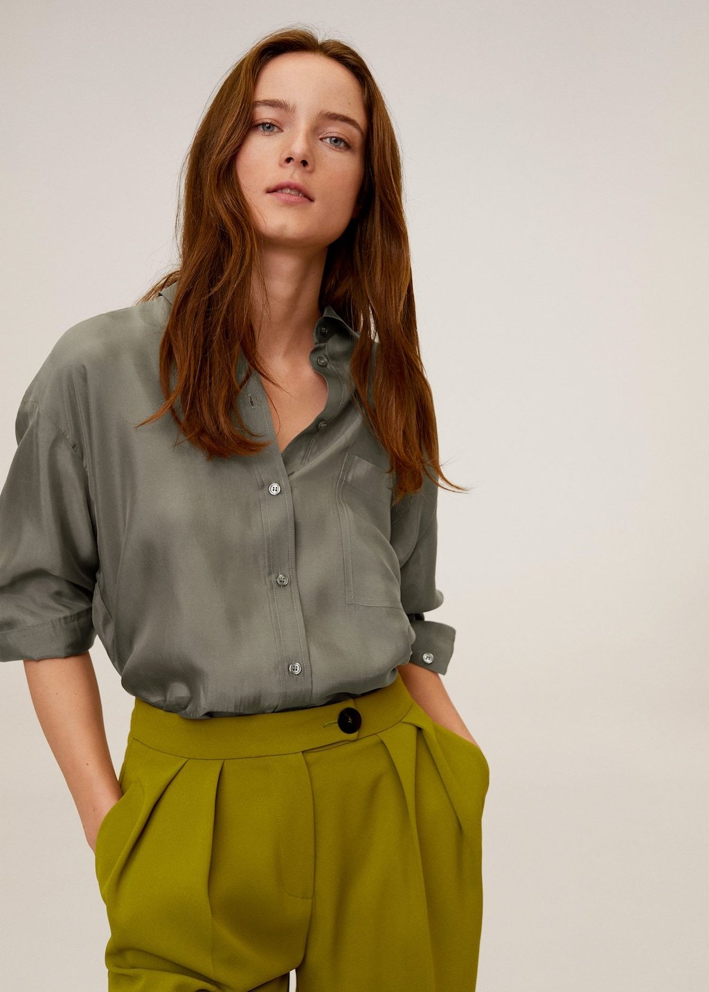 Pocket cupro shirt