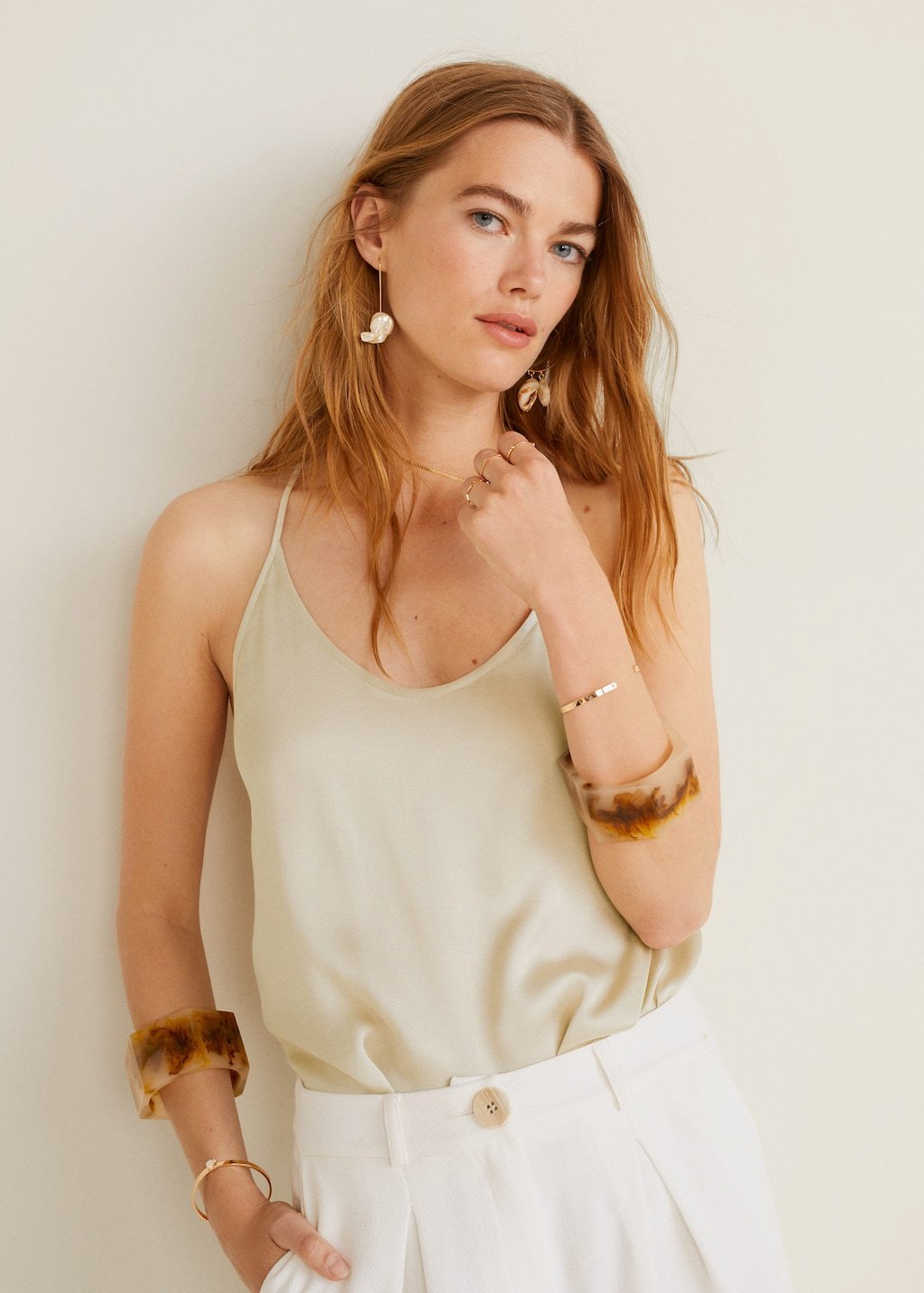 Printed strap top