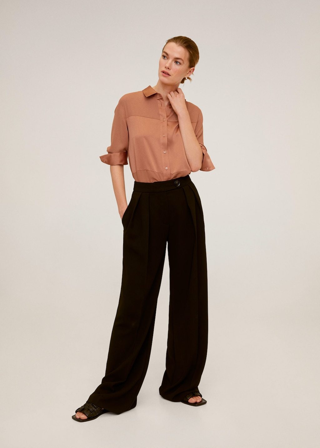 Satin finish flowy shirt