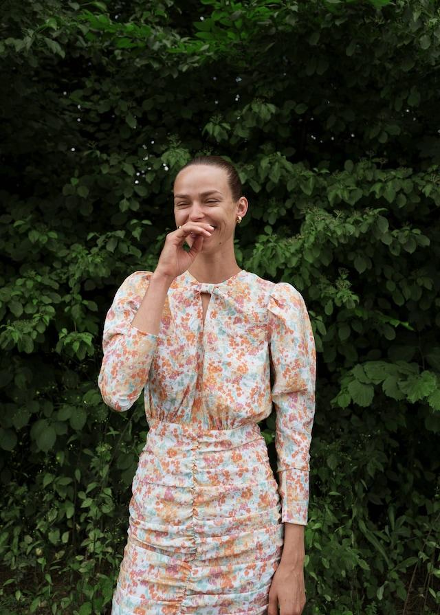 Ruched floral dress