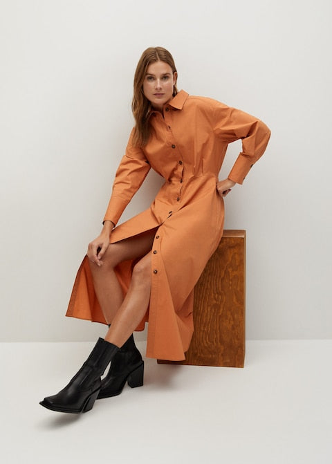 Cotton shirt dress