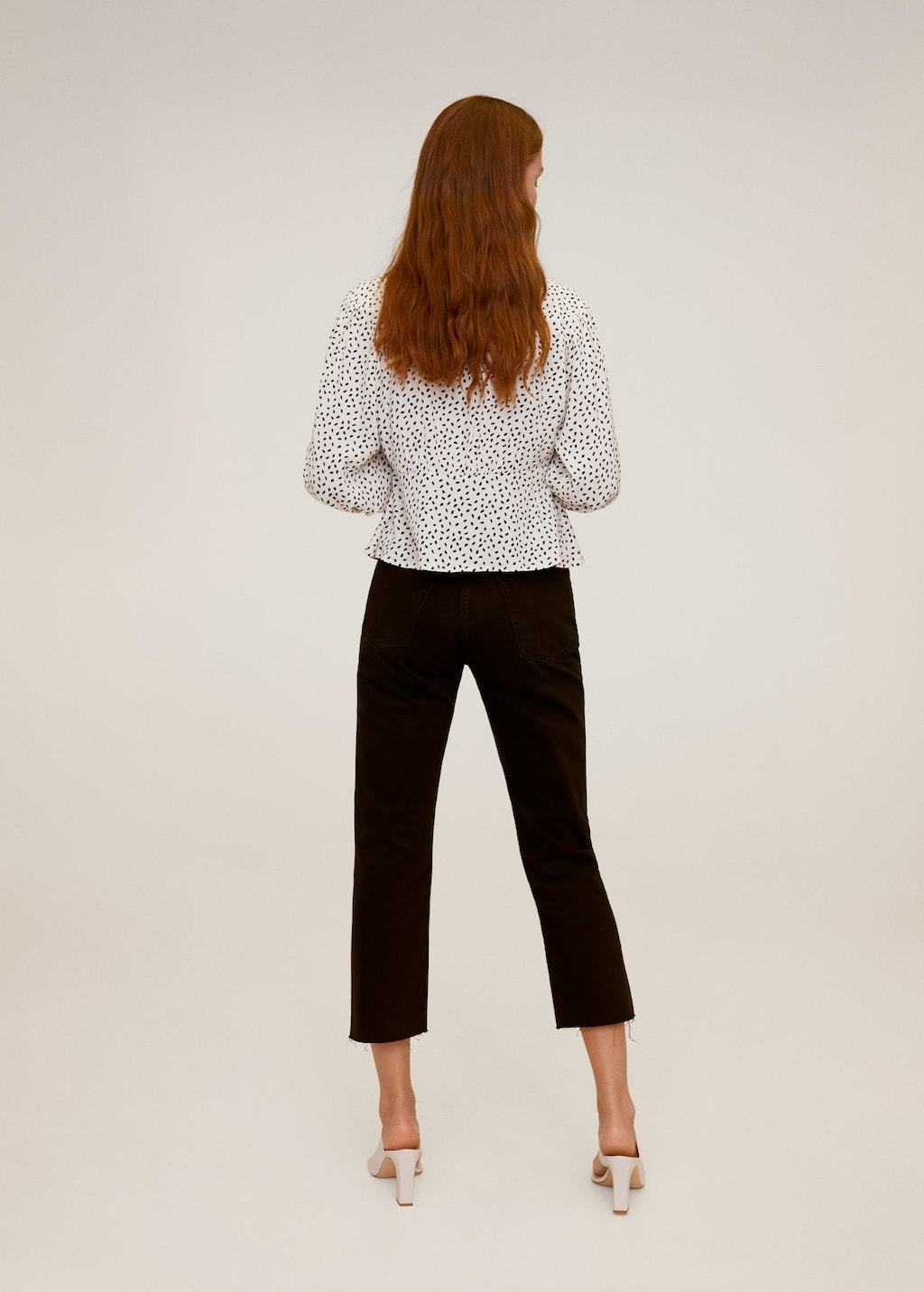 Wrap printed blouse