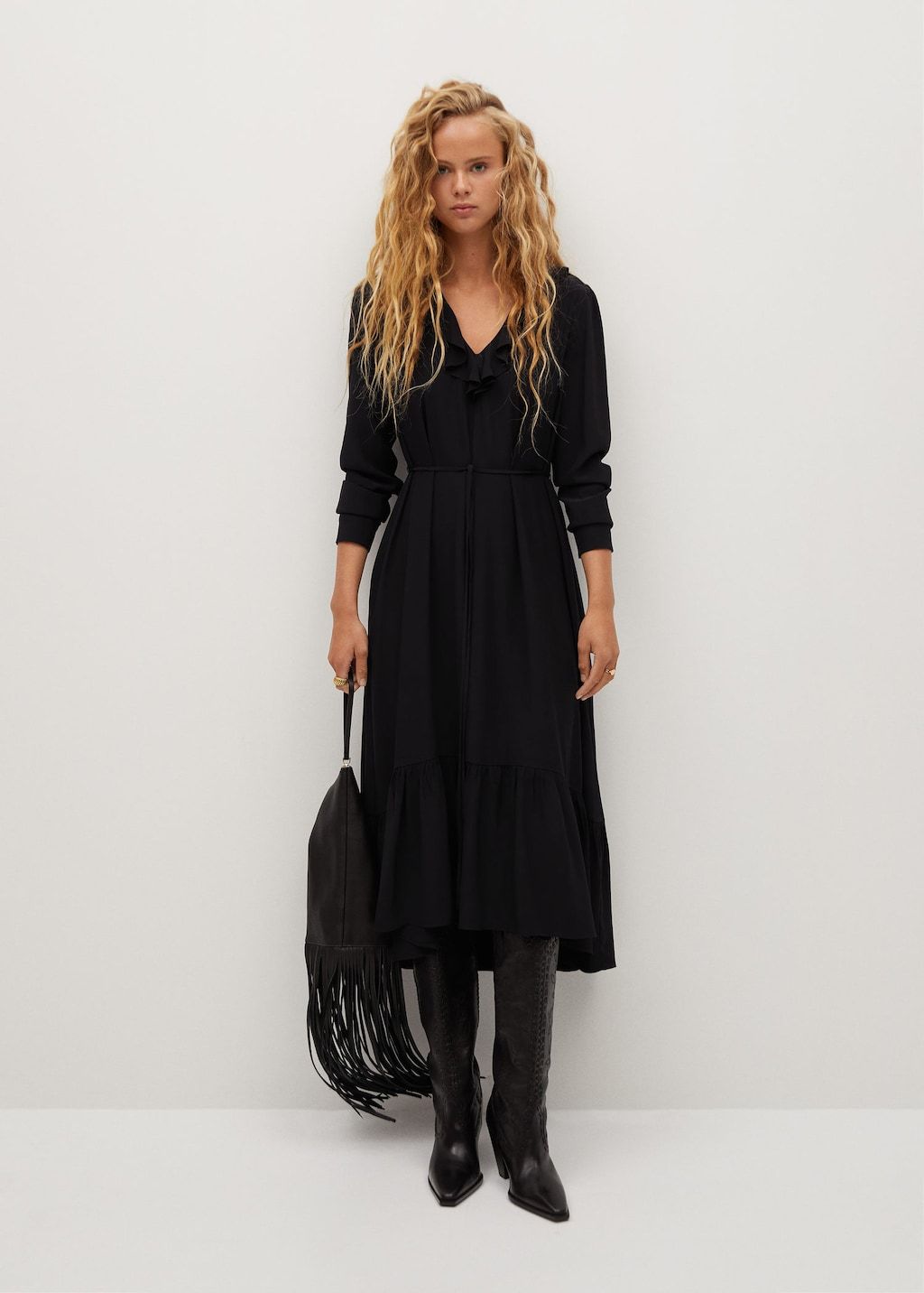 Ruffled midi dress