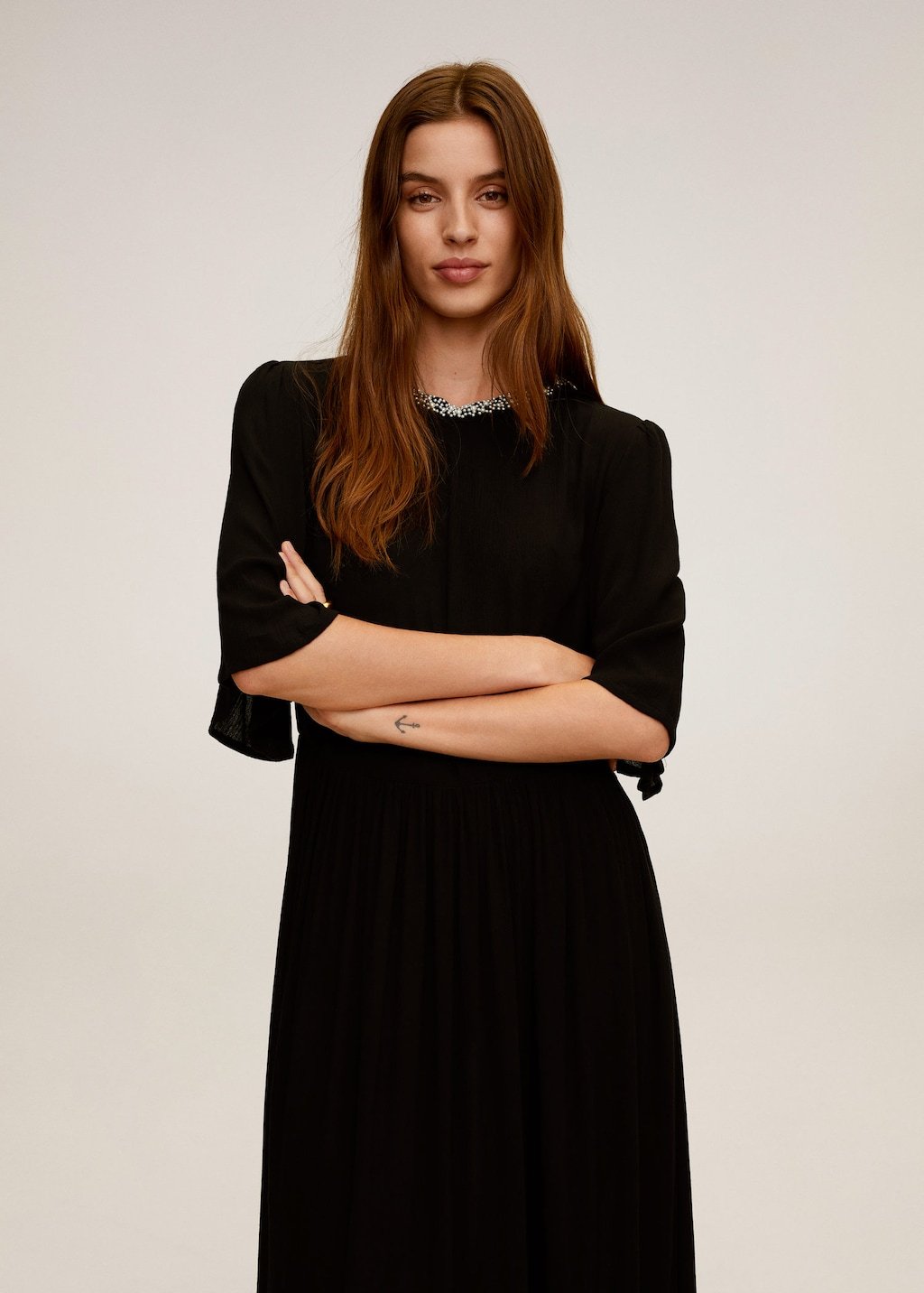 Pearl neck dress