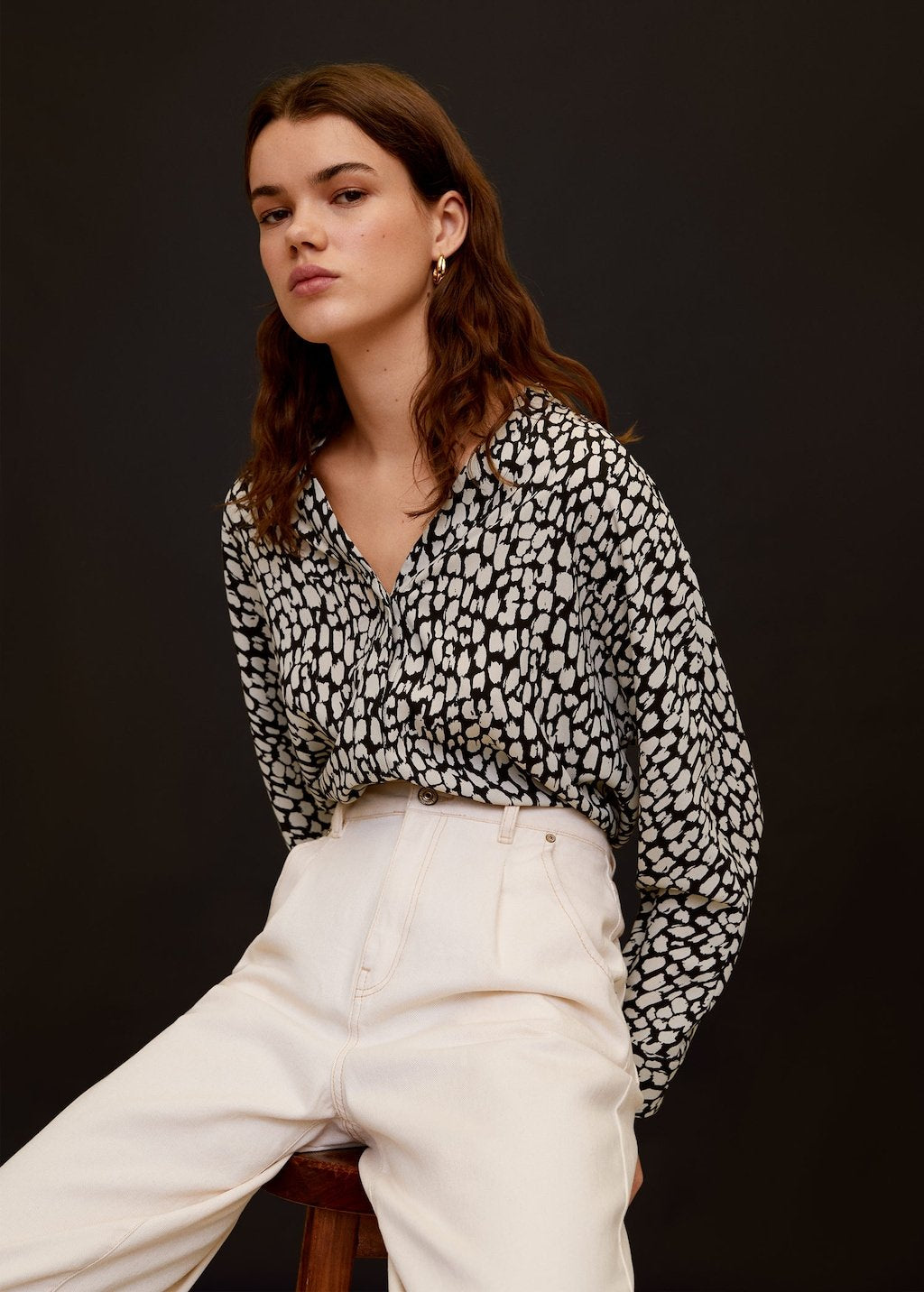 V-neckline blouse