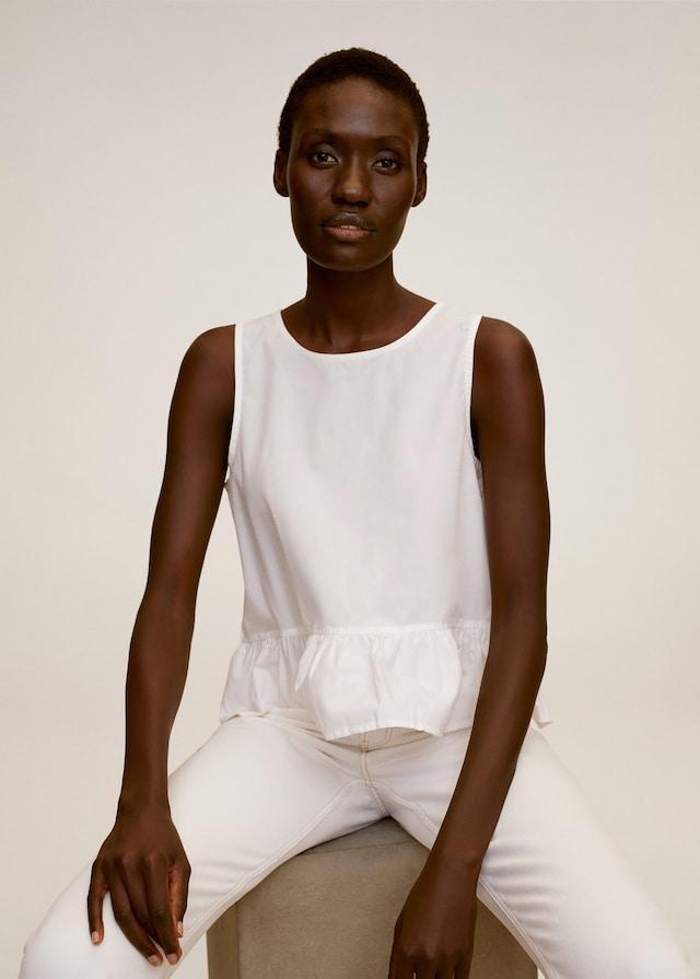 Fluted hem blouse