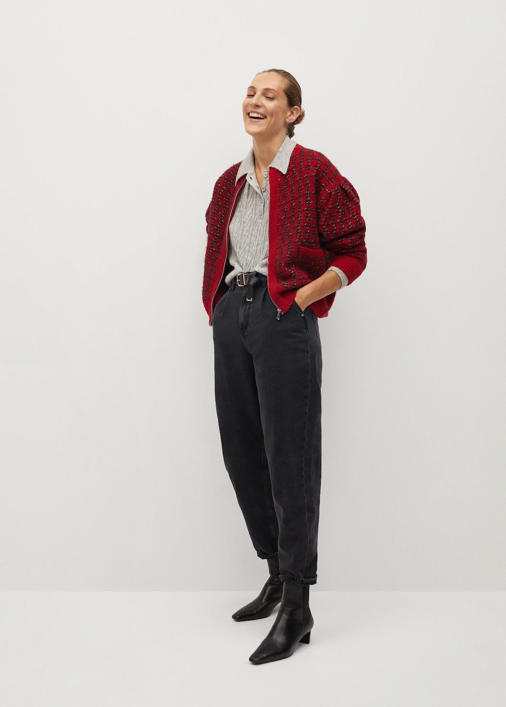 Textured knit cardigan