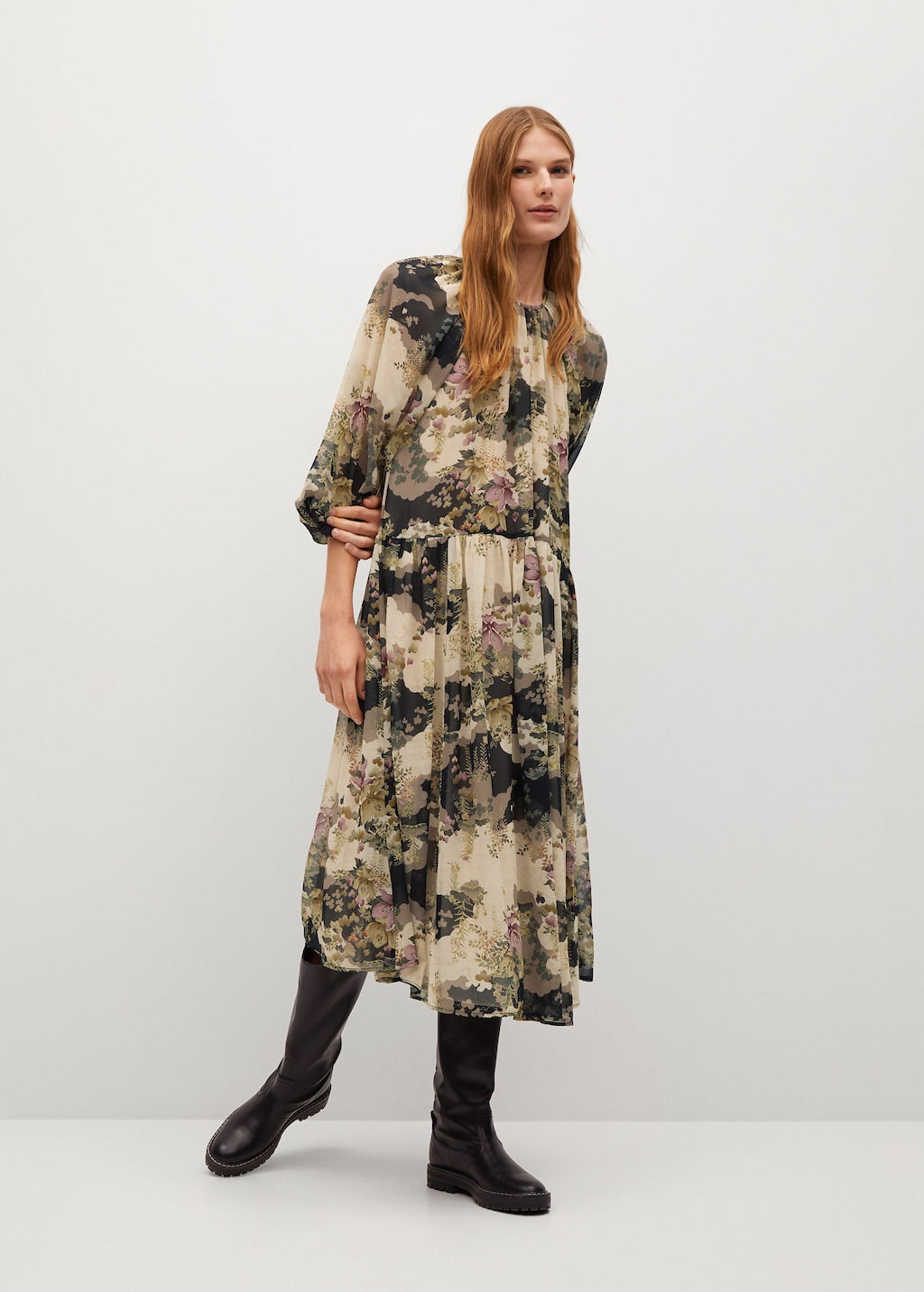 Flowy flower printed dress
