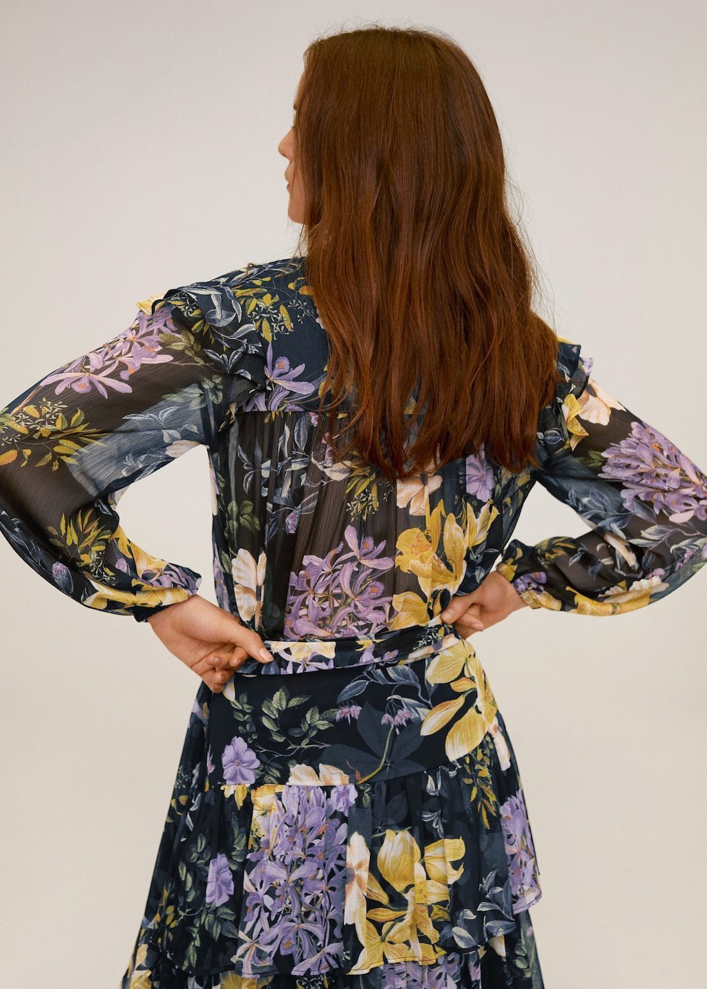 Floral-print flowy blouse