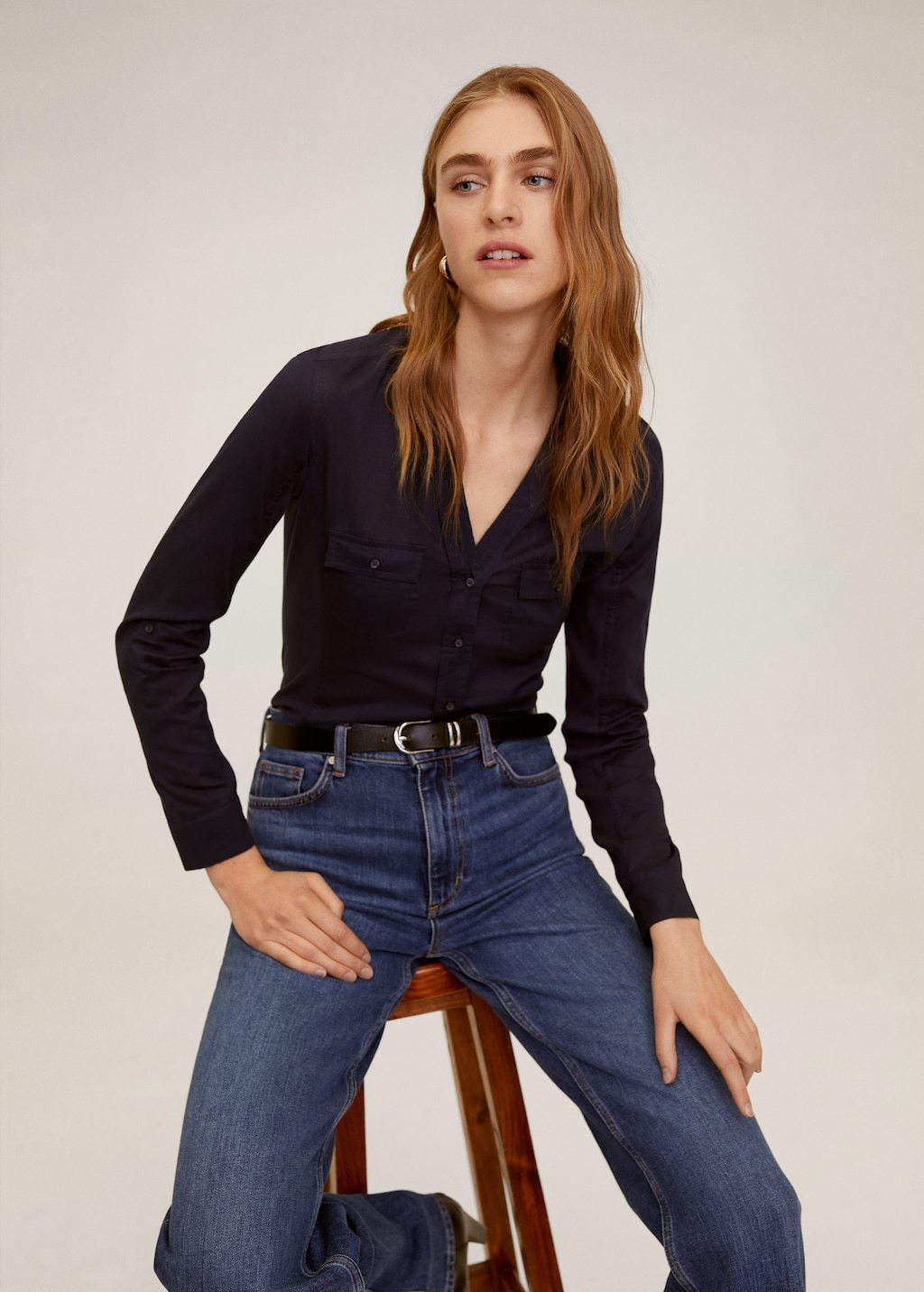 Chest-pocket cotton shirt
