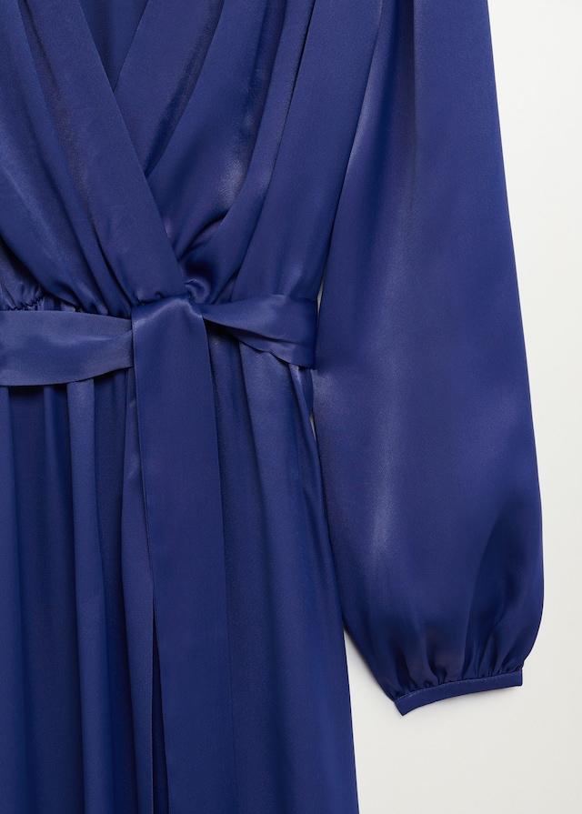Wrapped satin dress
