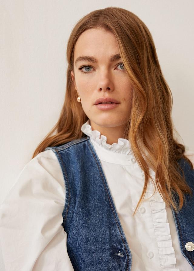 Ruffled cotton shirt
