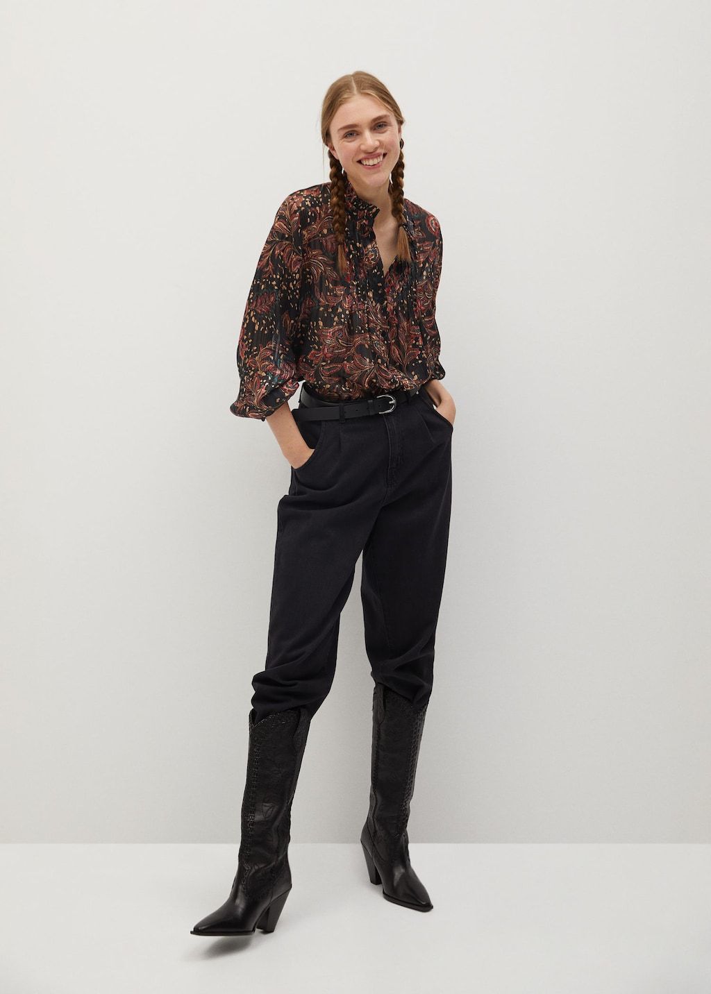 Ruched neck blouse