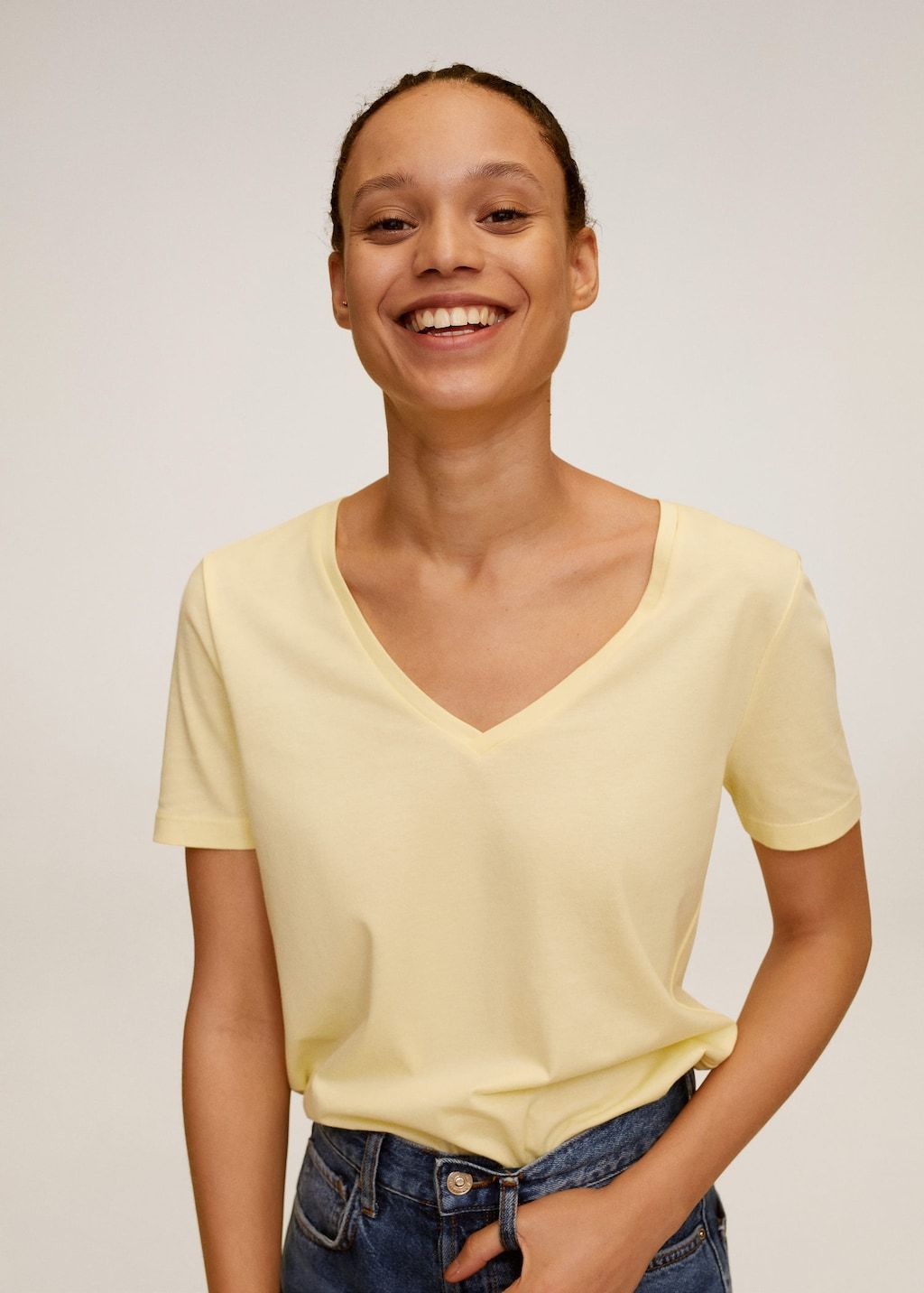 V-neck cotton T-shirt