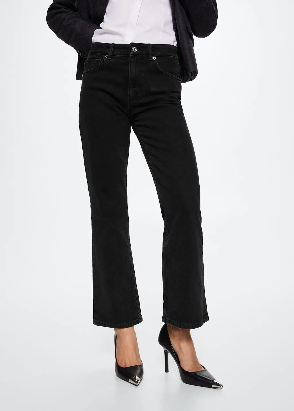 Medium-rise flared jeans