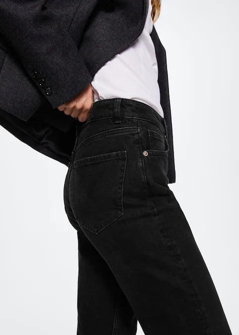 Medium-rise flared jeans
